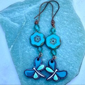 Blue Dragonfly Earrings